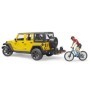 Bruder Jeep Wrangler Unlimited Rubicon cu bicicleta si ciclist